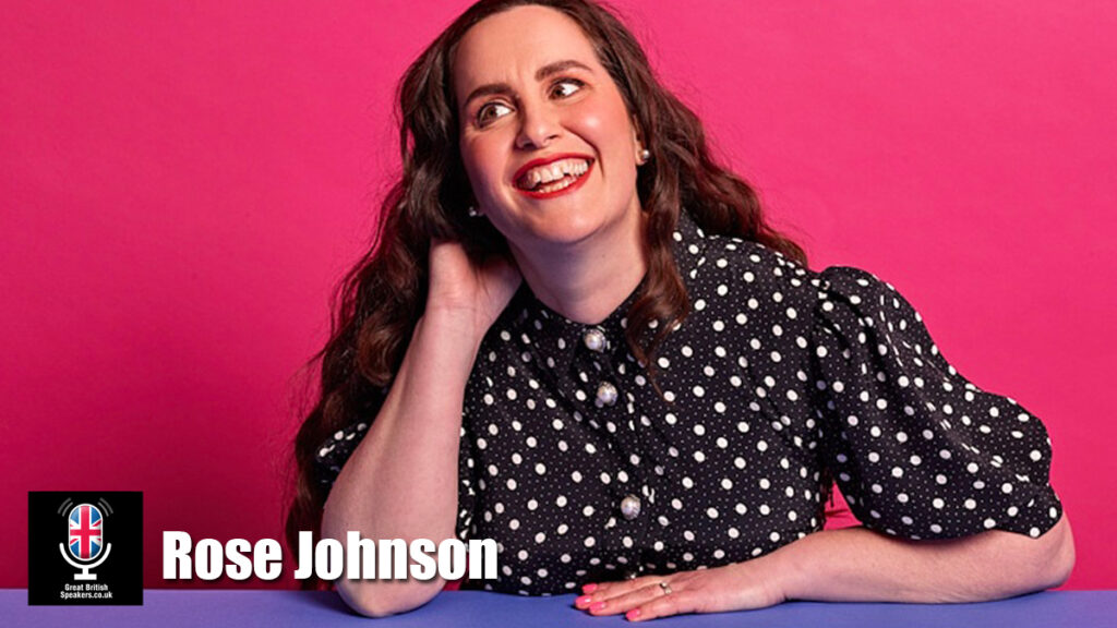 Rose Johnson hire comedian speaker book at agent Great British Speakers