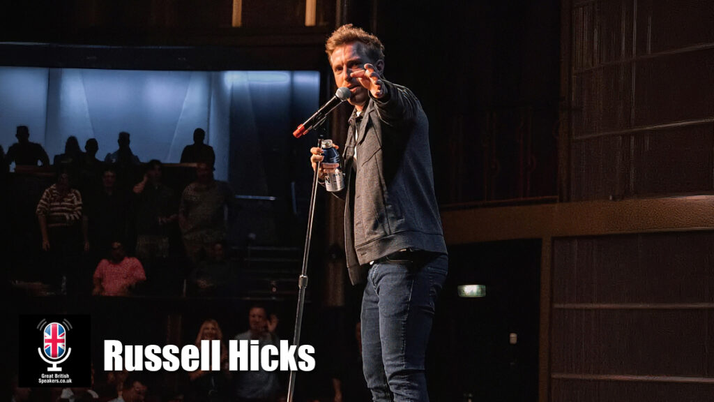Russell Hicks hire comedian speaker book at agent Great British Speakers