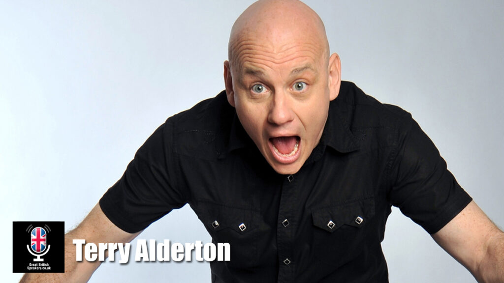 Terry Alderton hire comedian speaker book at agent Great British Speakers