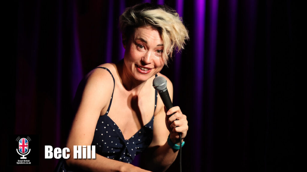 Bec Hill hire comedian speaker book at agent Great British Speakers