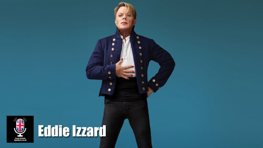 Eddie Izzard hire comedian speaker book at agent Great British Speakers