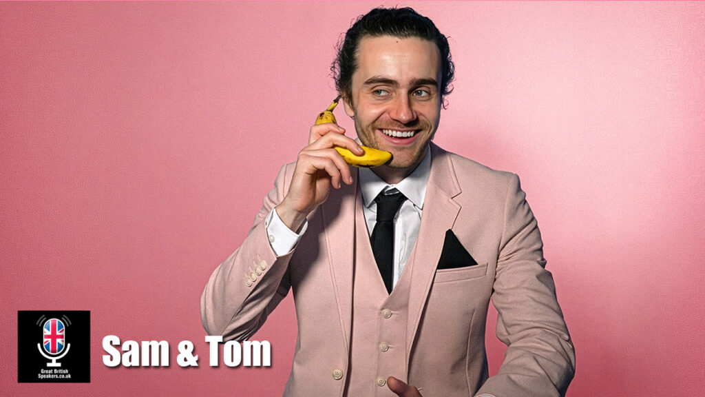Sam O'Leary & Tow Lawrinson hire comedian speakers book at agent Great British Speakers