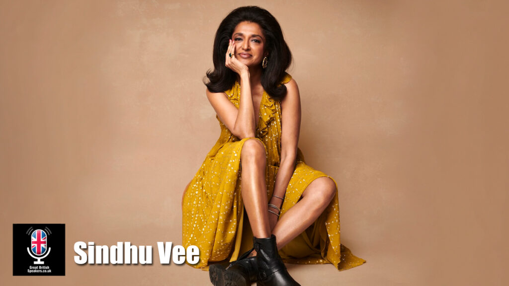 Sindhu Vee hire comedian speaker book at agent Great British Speakers
