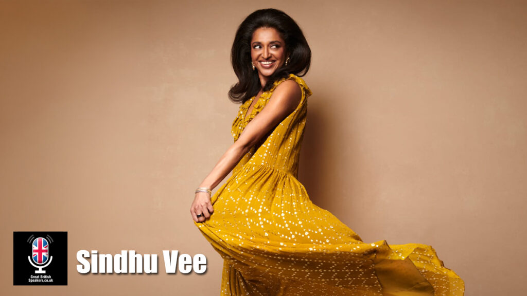 Sindhu Vee hire comedian speaker book at agent Great British Speakers