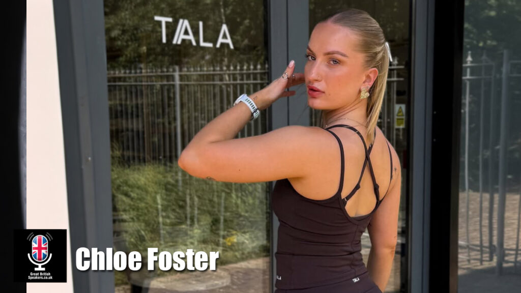Chloe Foster hire fitness influencer speaker book at agent Great British Speakers