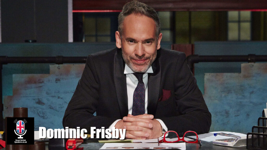 Dominic Frisby hire comedian speaker book at agent Great British Speakers