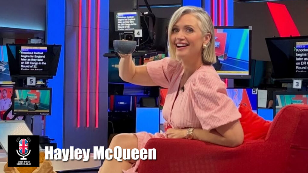 Hayley McQueen hire broadcaster speaker book at agent Great British Speakers